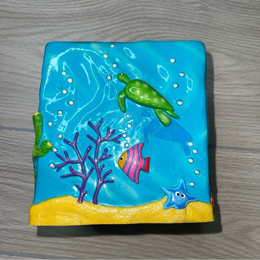 SKL Under Water Ocean Sea Creatures Blue Tissue Box Holder Kids Bathroom - Picture 4 of 10